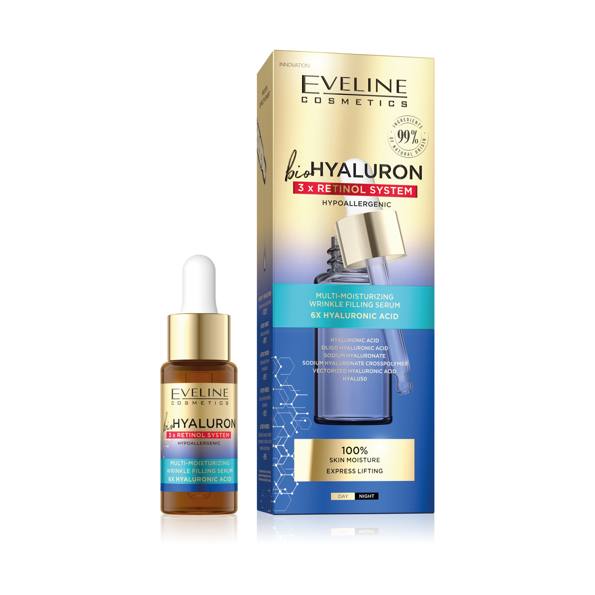 Eveline Bio Hyaluron Multi Moisturizing Wrinkle Filling Serum 18ml
