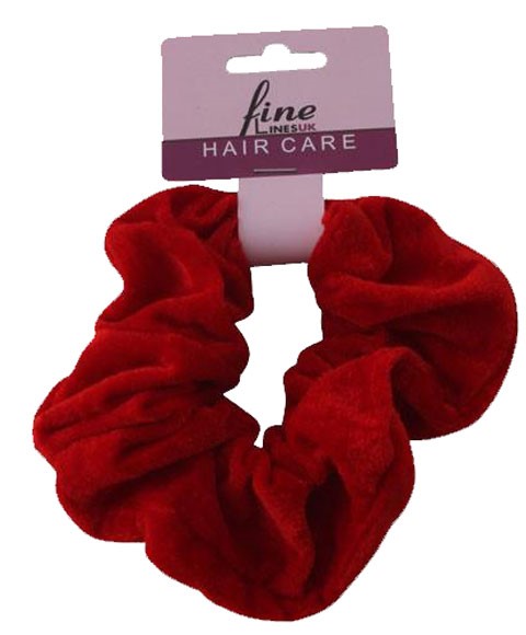 Fine LinesUK Ponytail Velvet Scrunchie 6012 LC Red