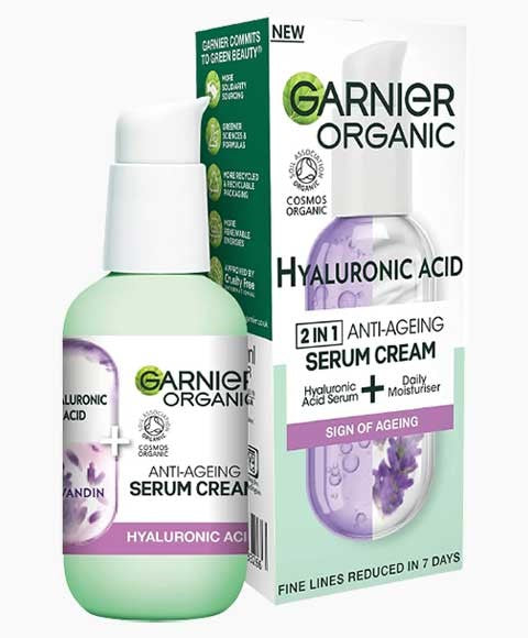 Garnier Organic Hyaluronic Acid 2In1 Anti Aging Serum Cream