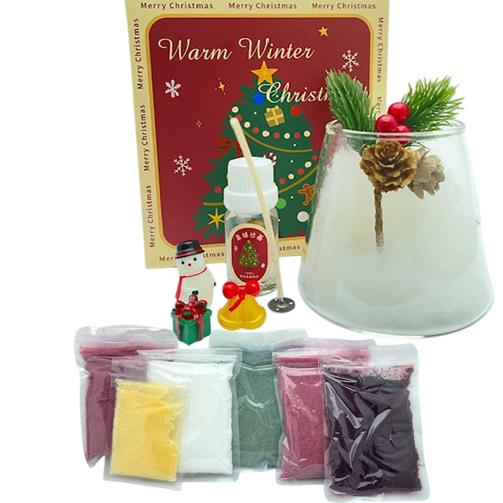 GOOD LUCK Warm Winter Christmas DIY Candle Sand Painting