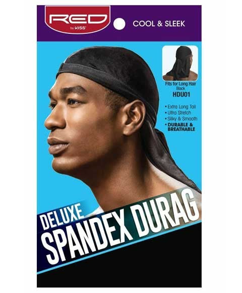 Red By Kiss Deluxe Spandex Durag Black HDU01