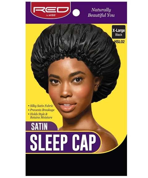 Red By Kiss Satin Sleep Cap Black HSL02
