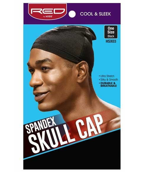 Red By Kiss Spandex Skull Cap Black HSX03
