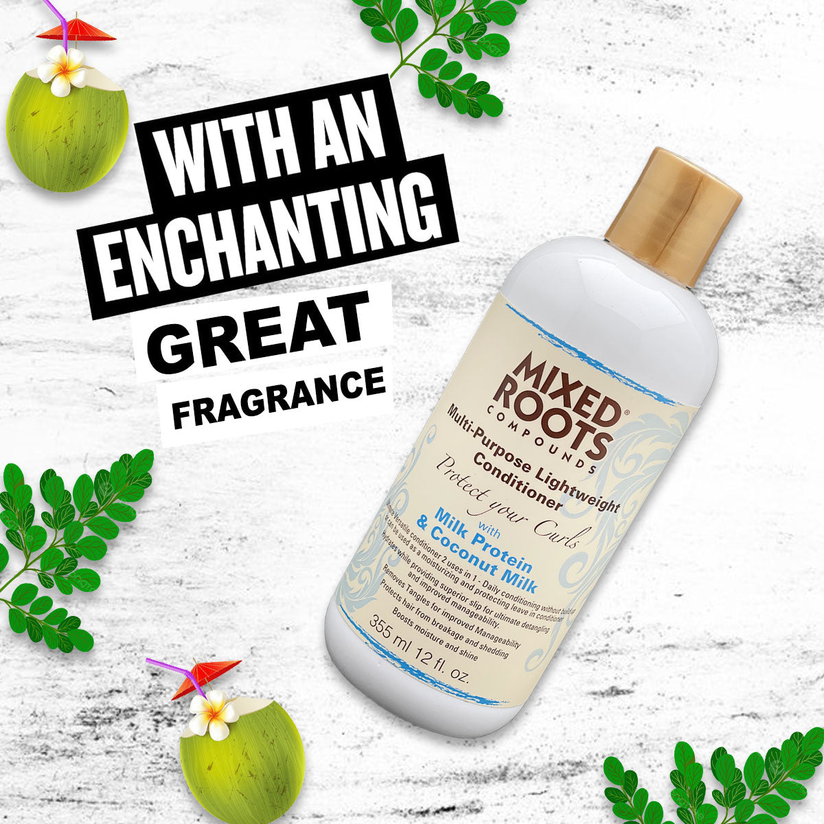 Mixed Roots Compounds Lightweight Conditioner Milk Protein & Coconut Milk 355ml