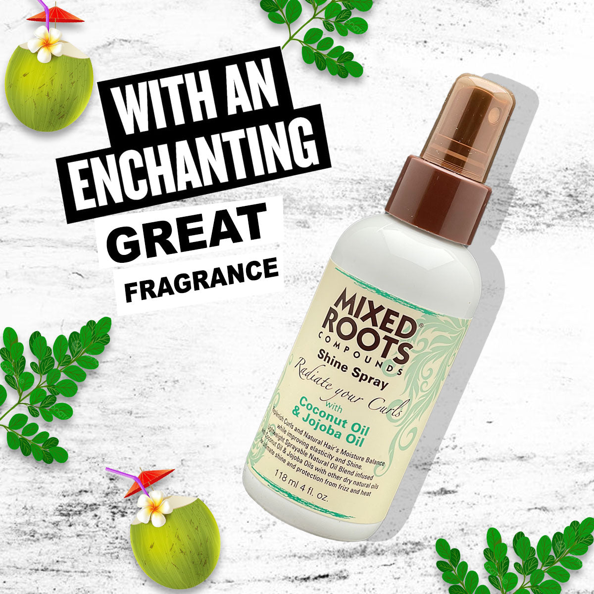 Mixed Roots Compounds Shine Spray 118ml Coconut Oil & Jojoba Oil