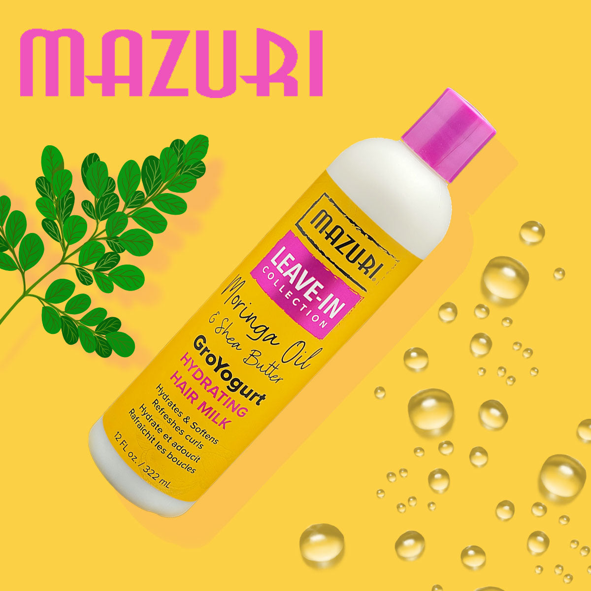 Mazuri Leave In Collection Groyogurt Hydrating Hair Milk 322ml