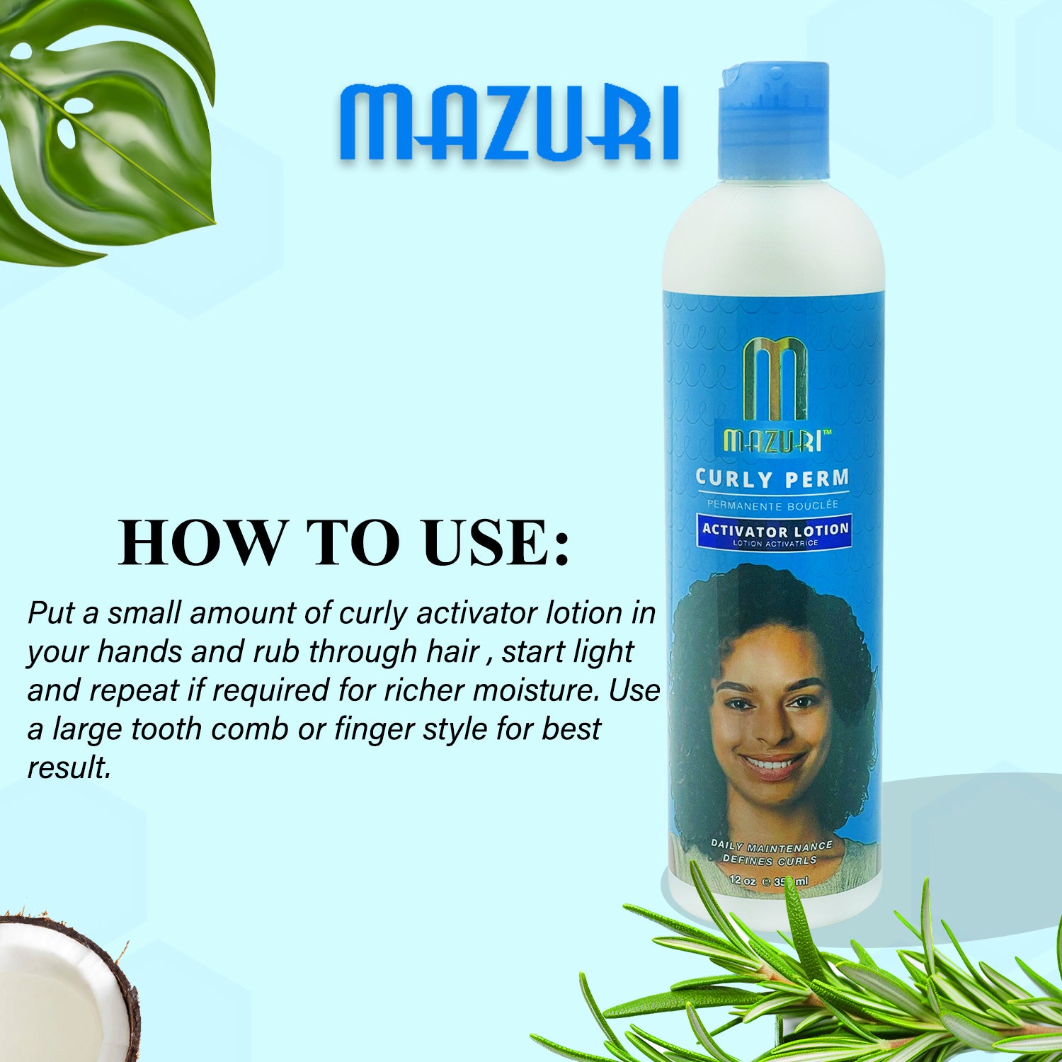 Mazuri Curly Perm Activator Lotion 355ml