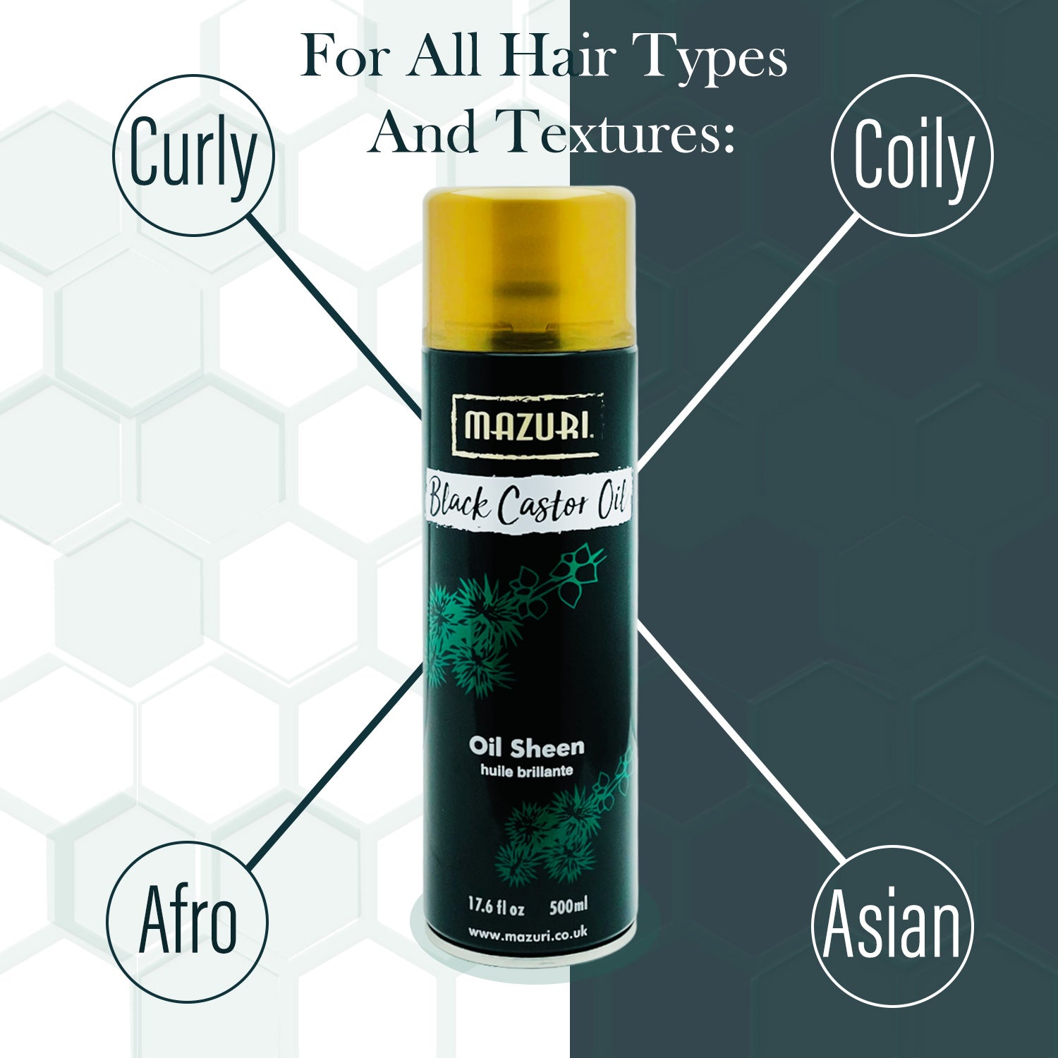 Mazuri Black Castor Oil Sheen Spray 500ml