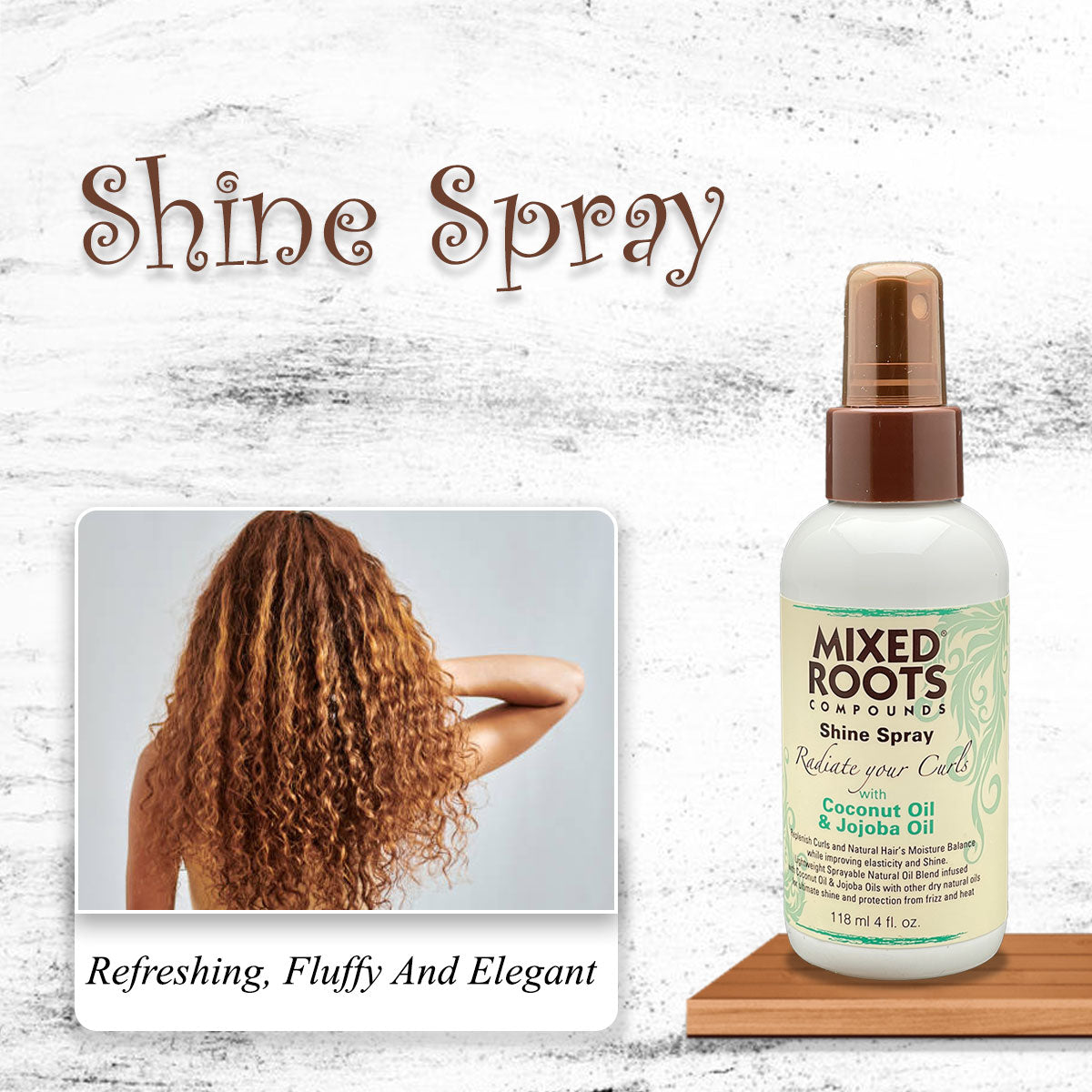 Mixed Roots Compounds Shine Spray 118ml Coconut Oil & Jojoba Oil