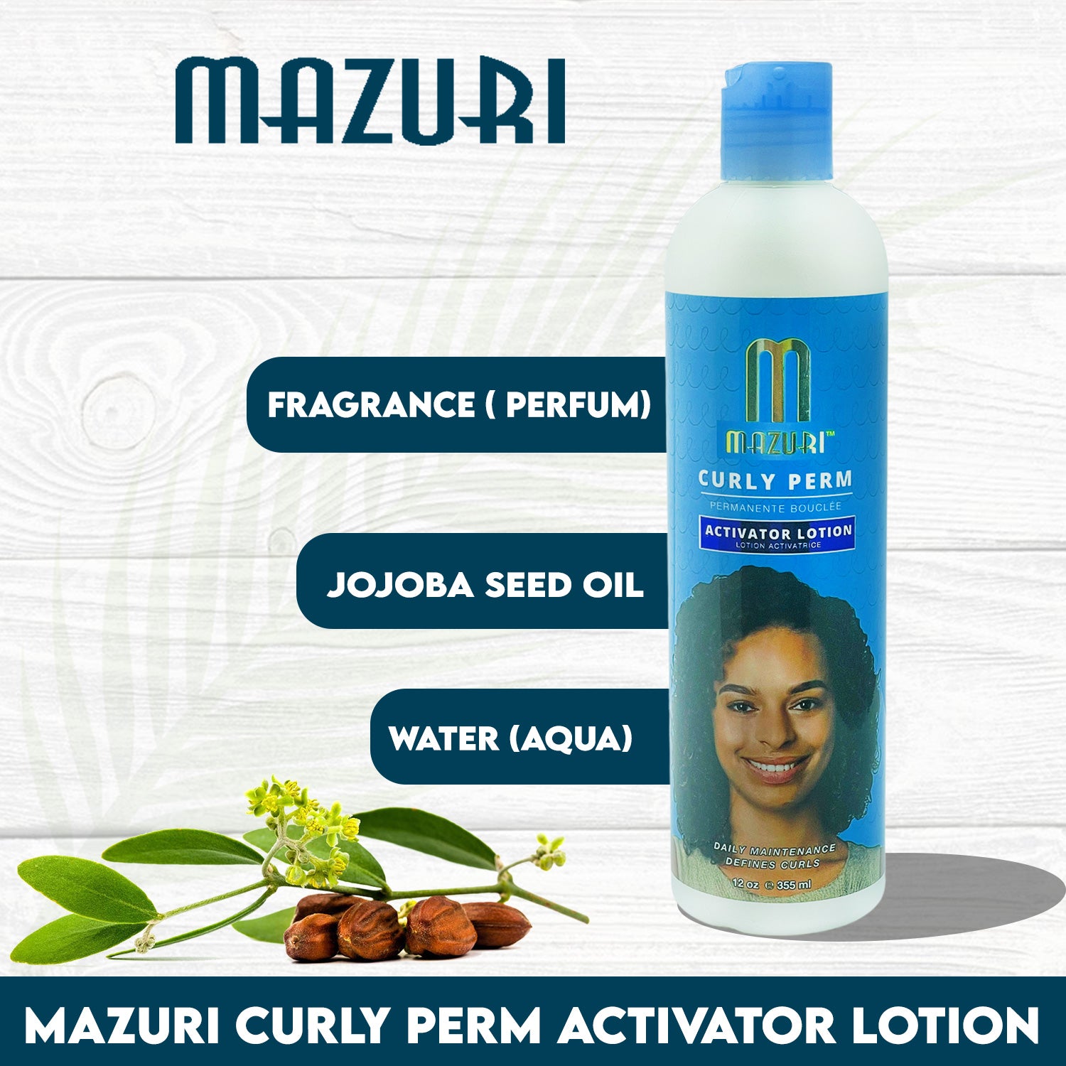 Mazuri Curly Perm Activator Lotion 355ml