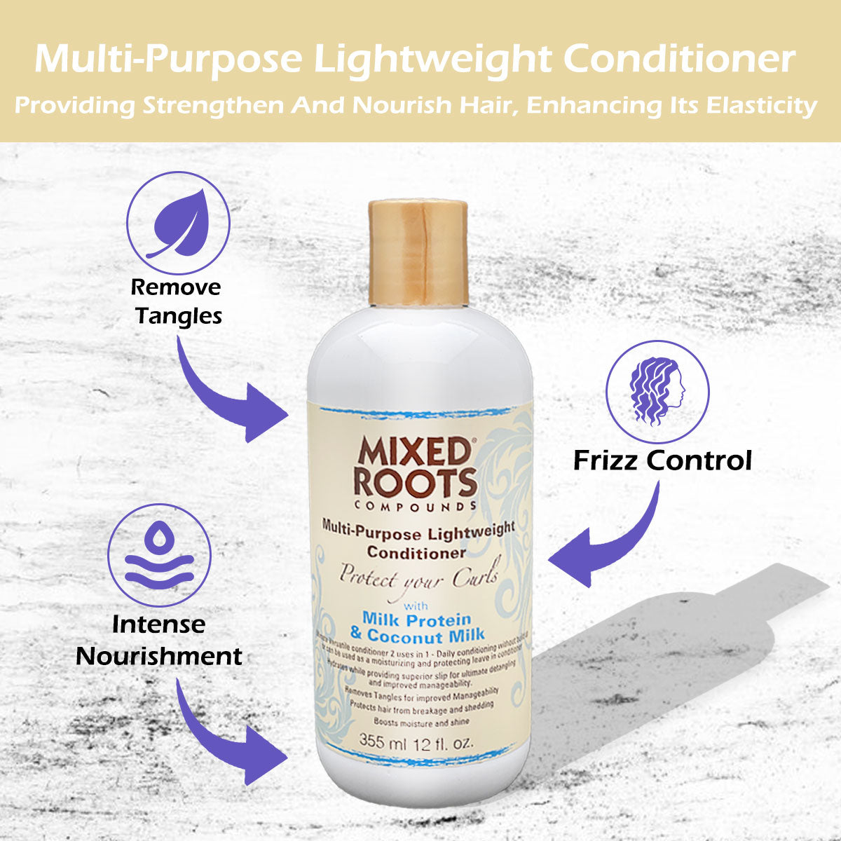 Mixed Roots Compounds Lightweight Conditioner Milk Protein & Coconut Milk 355ml