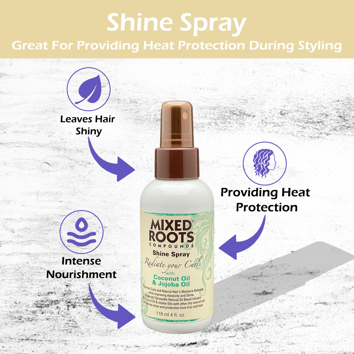 Mixed Roots Compounds Shine Spray 118ml Coconut Oil & Jojoba Oil