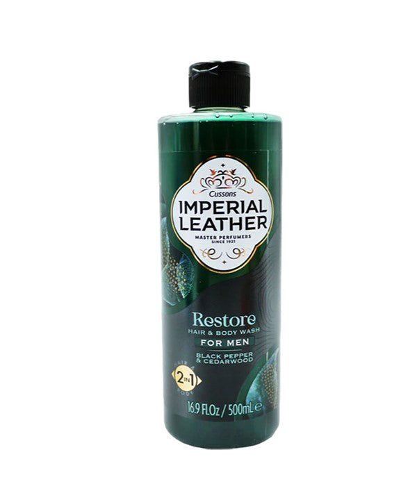 Cussons Imperial Leather 2In1 Men Restore Black Pepper & Cedarwood Hair & Body Wash