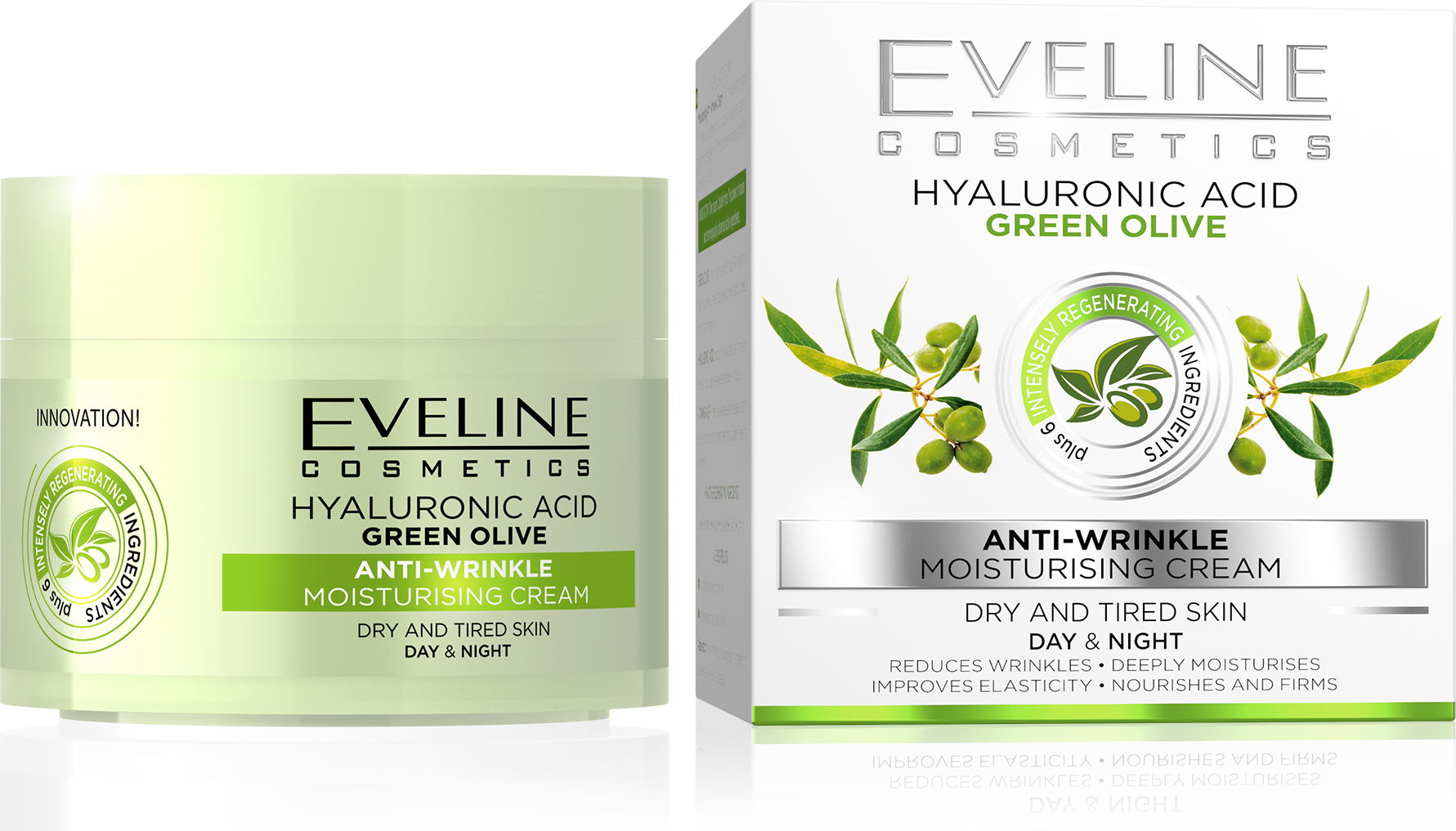 Eveline Hyaluronic Acid Green Olive Anti Wrinkle Day And Night Cream 50ml