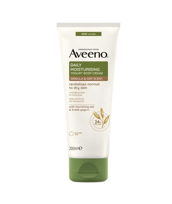 Johnson And Johnson Aveeno - Daily Moisturising Yogurt Body Cream With Vanilla And Oat Scent Tube
