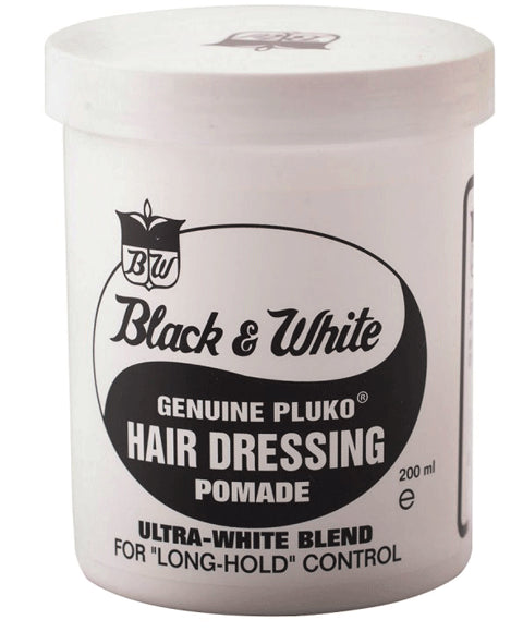 J. Strickland Africa Black And White Genuine Pluko Hair Dressing Pomade Strong Formula