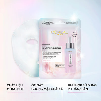 Loreal Innovation Glycolic Bright Instant Glowing Serum Mask 22g