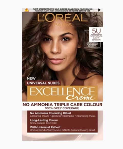 loreal Excellence Creme No Ammonia Triple Care Hair Colour 5U Universal Light Brown