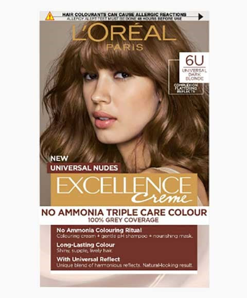 loreal Excellence Creme No Ammonia Triple Care Hair Colour 6U Universal Dark Blonde