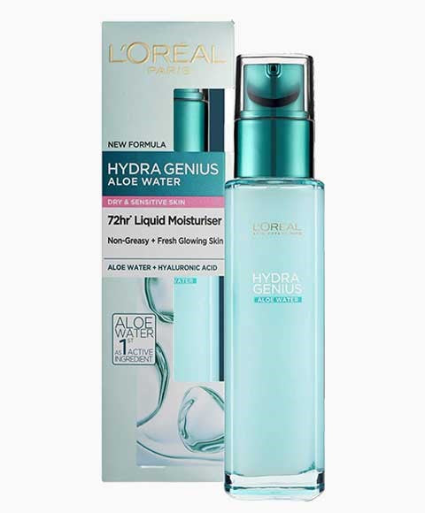 Loreal Hydra Genius Aloe Water 72H Liquid Moisturiser For Dry And Sensitive Skin