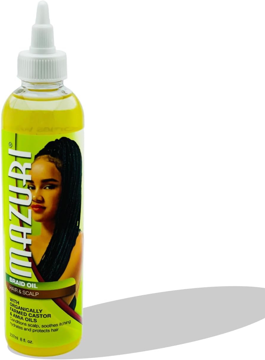 Mazuri Braid Oil For Hair And Scalp With Castor & Amla Oils 237ml