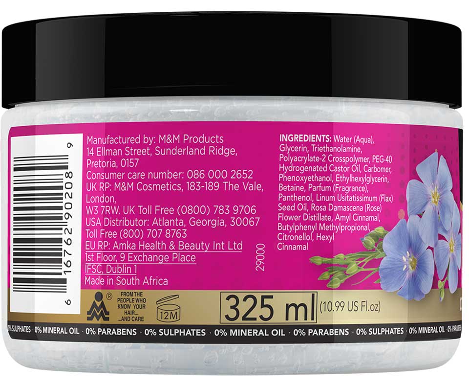 Sof N Free Flaxseed Oil And Rose Water Curl Elongating Gel 325ml