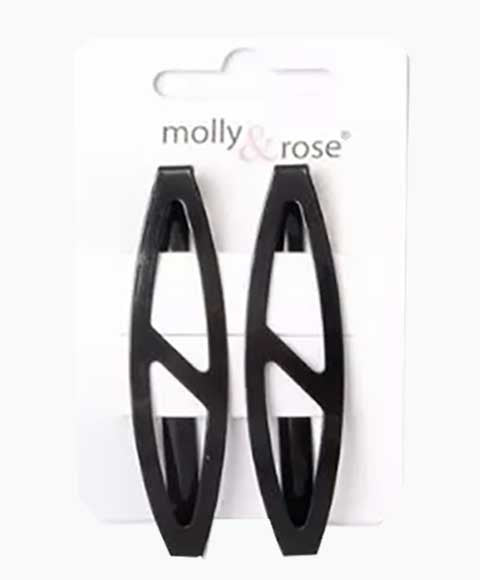 Molly And Rose Card Of 2 Slash Style Barrettes 6815