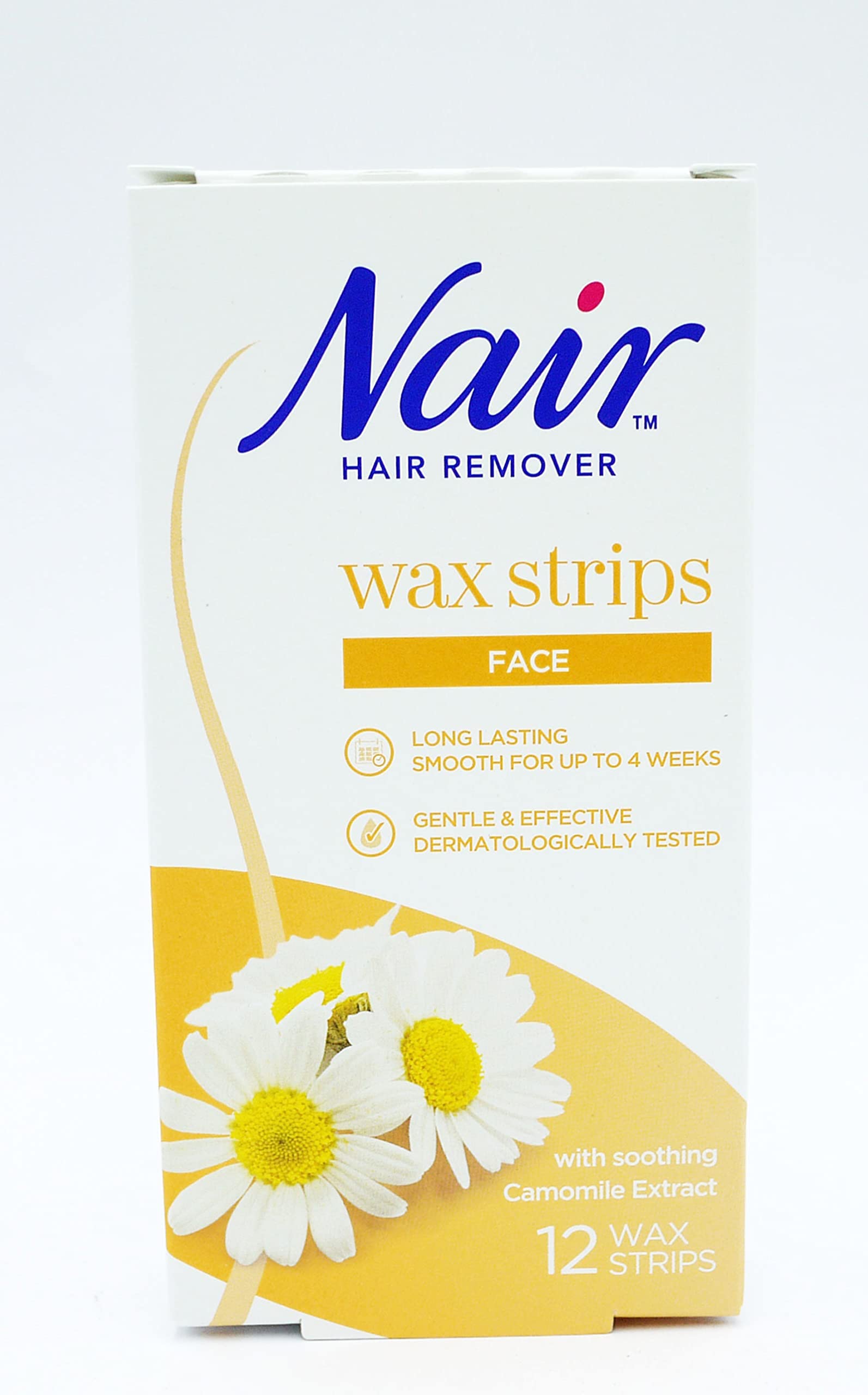 Nair Facial Wax Strips Hair Removal with Soothing Chamomile - Pack of 12