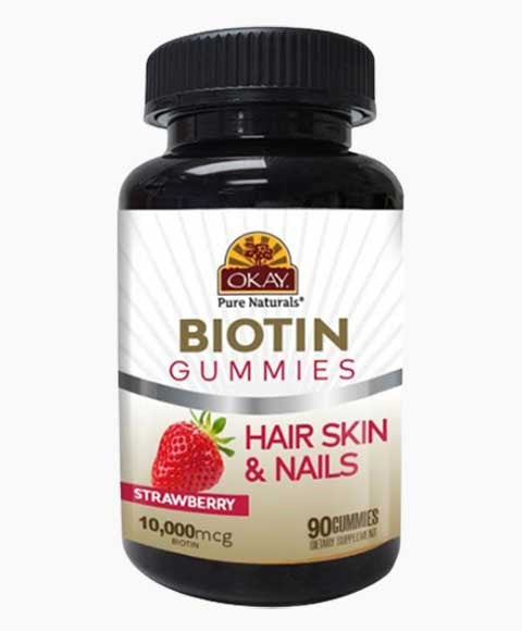 Okay Biotin Hair Skin And Nails Strawberry Gummies