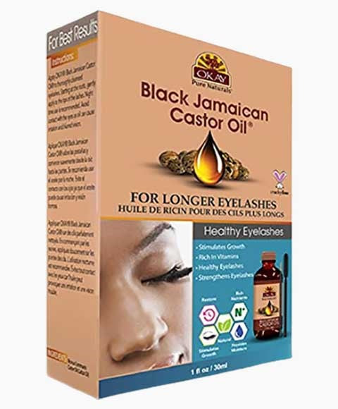 Okay Black Jamaican Castor Oil For Longer Eyelashes