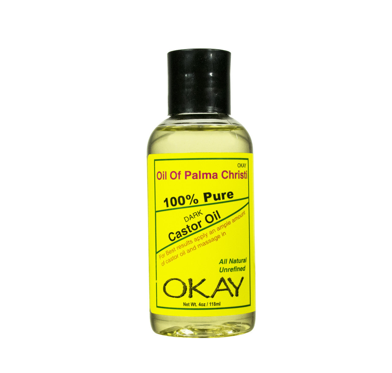 OKAY Oil Of Palma Christi 100 Percent Pure Dark Castor Oil 118ml