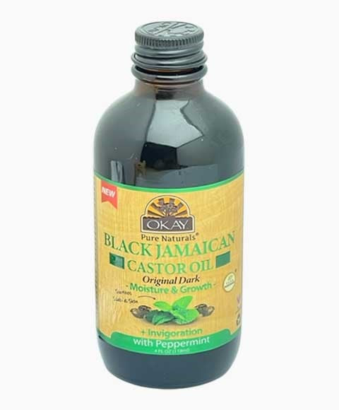 Okay Black Jamaican Original Dark Castor Oil With Peppermint
