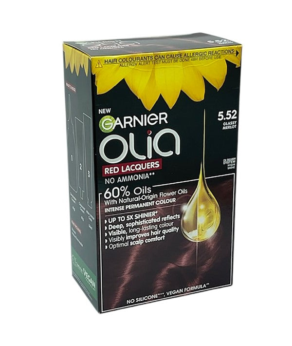 Garnier Olia Red Lacquers Intense Permanent Hair Color 552 Glassy Merlot