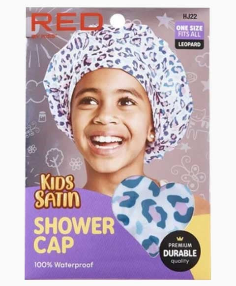 Red By Kiss  Kids Satin Shower Cap Leopard HJ22