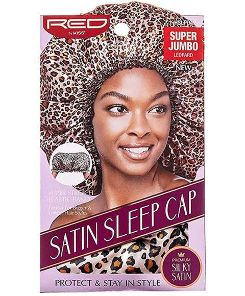 Red By Kiss  Satin Sleep Cap Leopard HSLP04