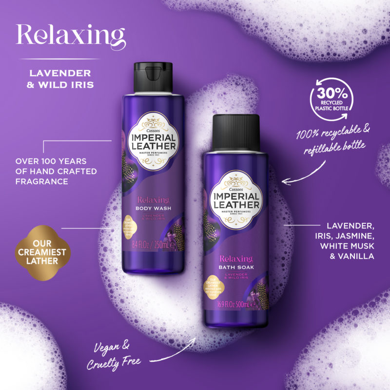 Cussons Imperial Leather Relaxing Lavender Wild Iris Relaxing Bath Soak 850ml