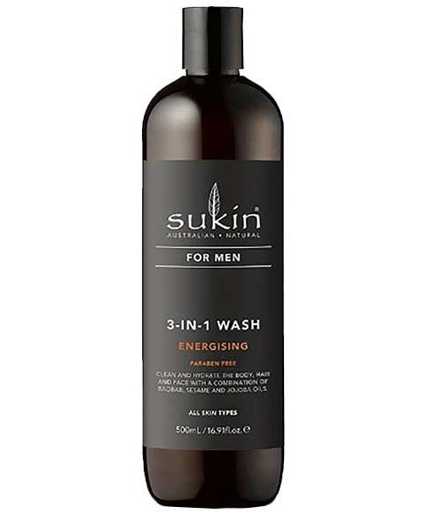 sukin 3 In 1 Energising Body Wash For Men