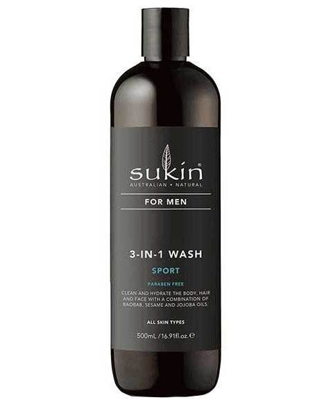 sukin 3 In 1 Sport Body Wash For Men