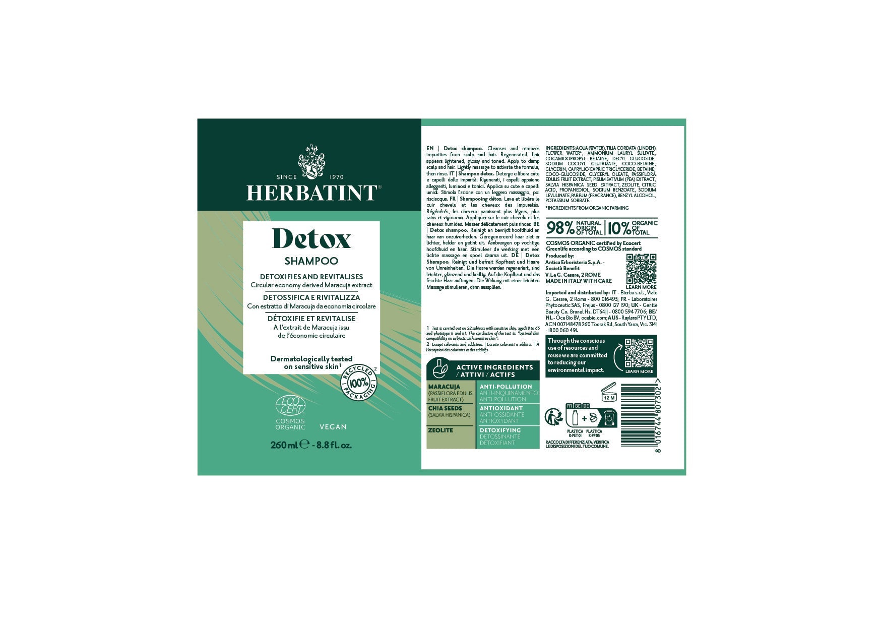 Herbatint Detox Shampoo 260ml