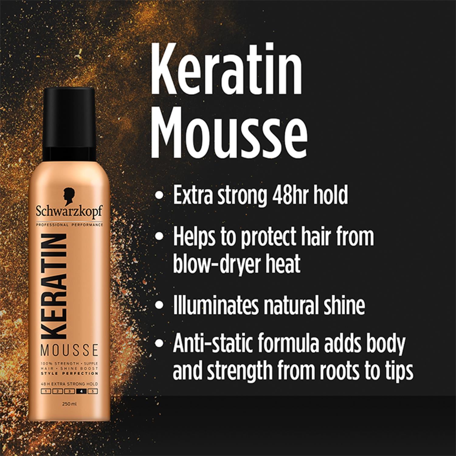 Schwarzkopf Keratin Style Perfection Mousse For Long-Lasting Styles 250ml
