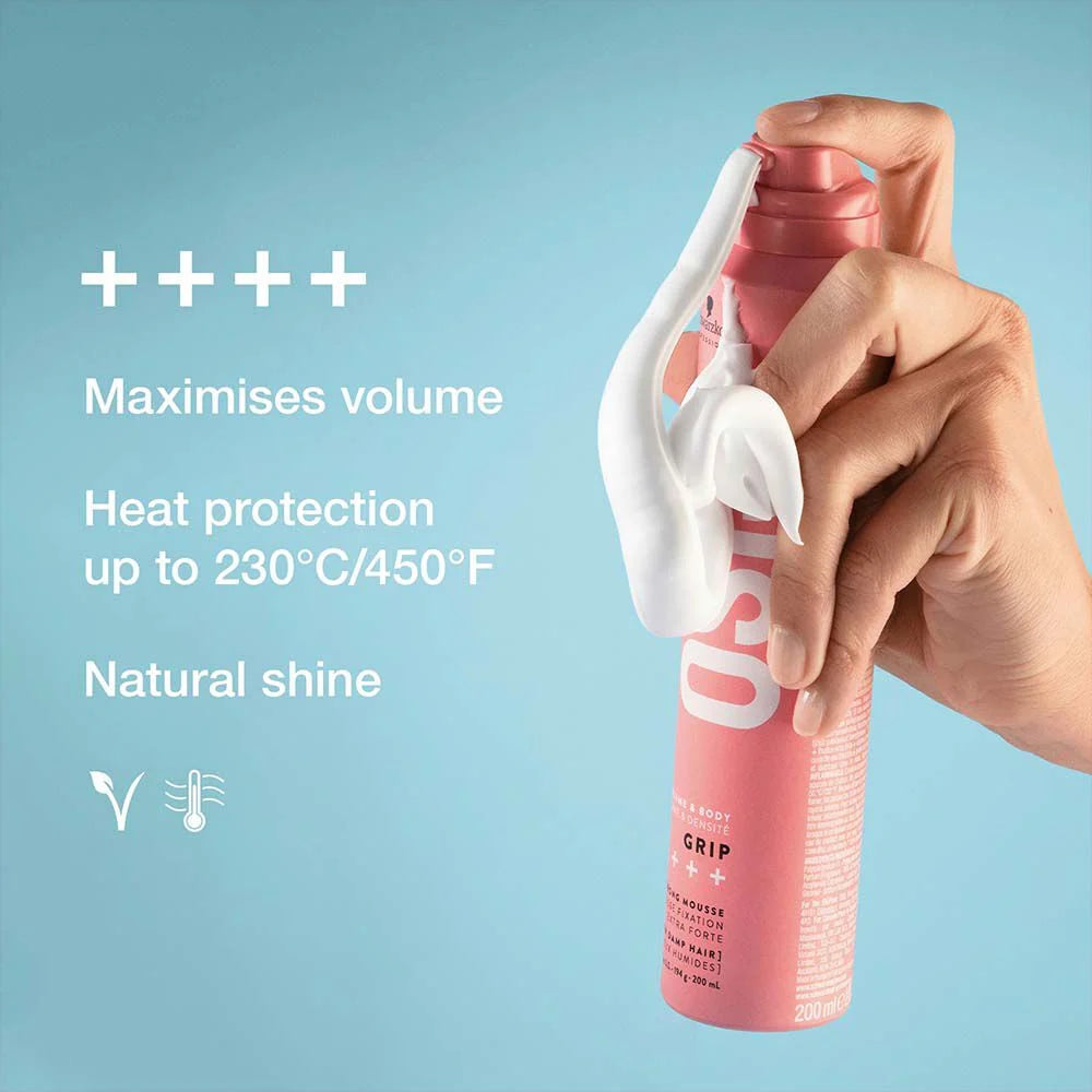 Schwarzkopf Osis Plus Volume & Body Grip Extra Strong Mousse 200ml