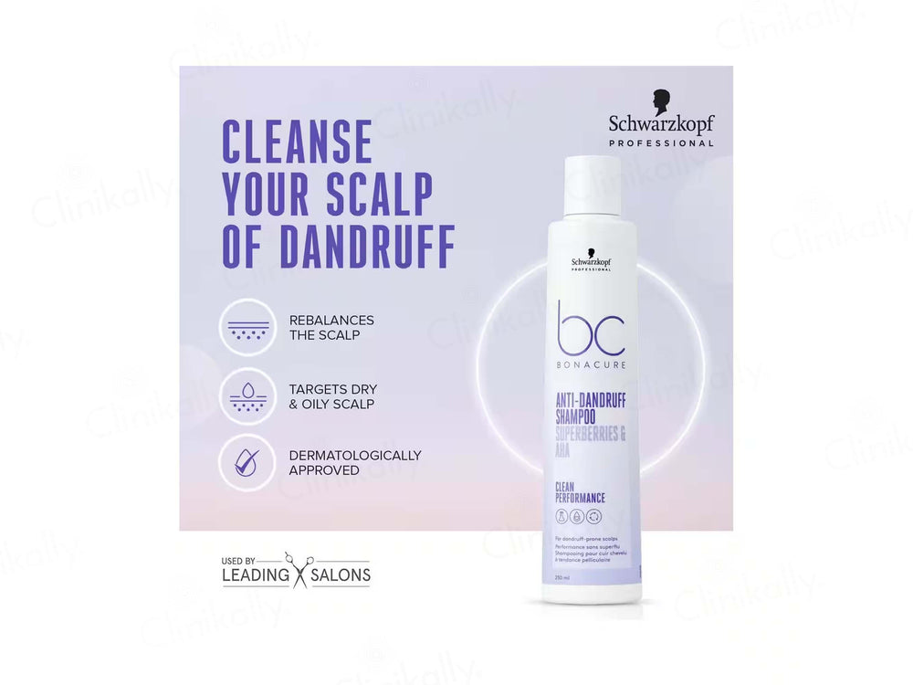 Schwarzkopf Bonacure Superberries And AHA Anti Dandruff Shampoo 250ml
