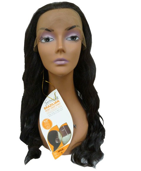 Serenity Brazilian Remi Deep Part Blended HH Spice Swiss Lace Wig