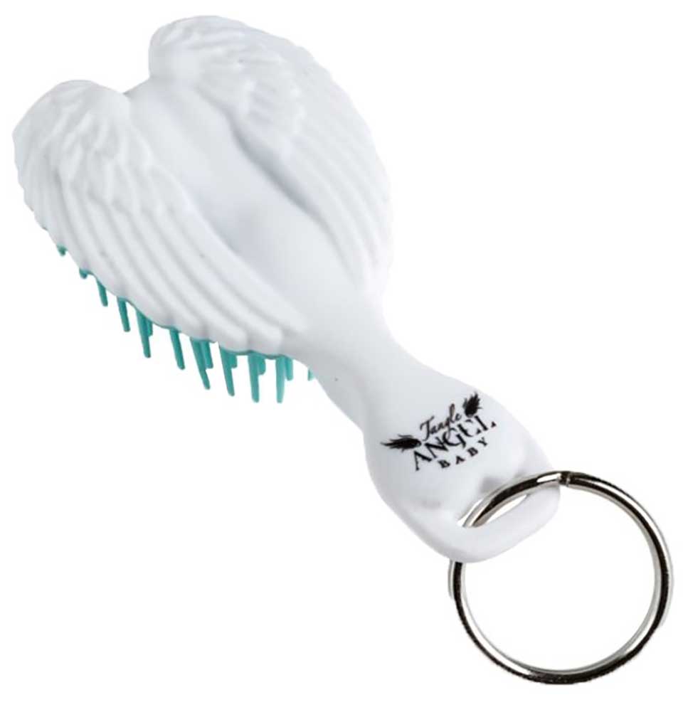 Tangle Angel Baby Keyring Brush White Turquoise