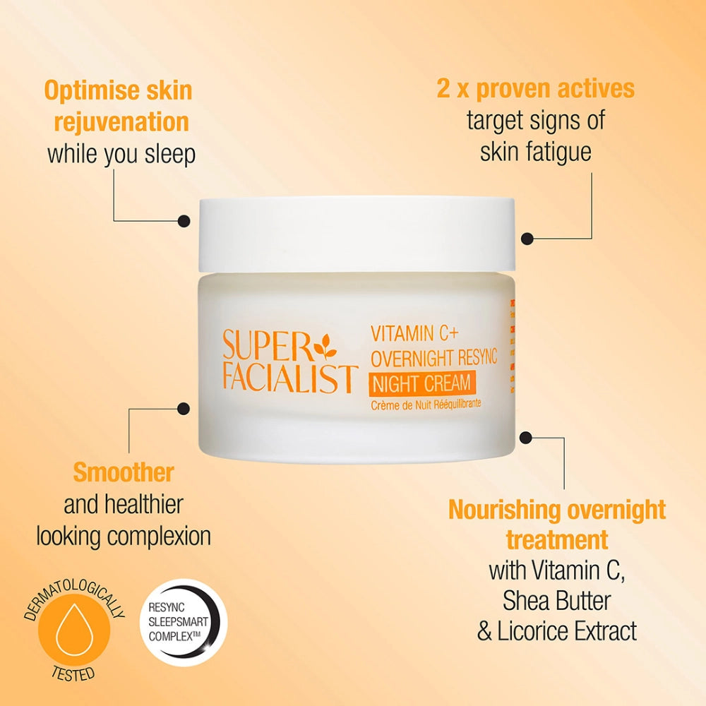 Super Facialist Vitamin C Overnight Resync Super Glow Night Cream 50ml
