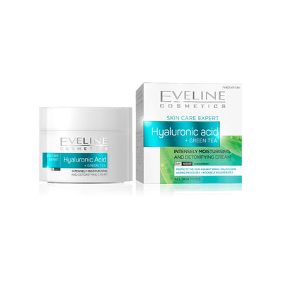Eveline Skincare Expert Hyaluronic Acid Intensely Moisturising Detoxifying Cream 50ml