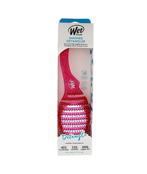 Wet Brush Shower Detangler Brush Pink Glitter