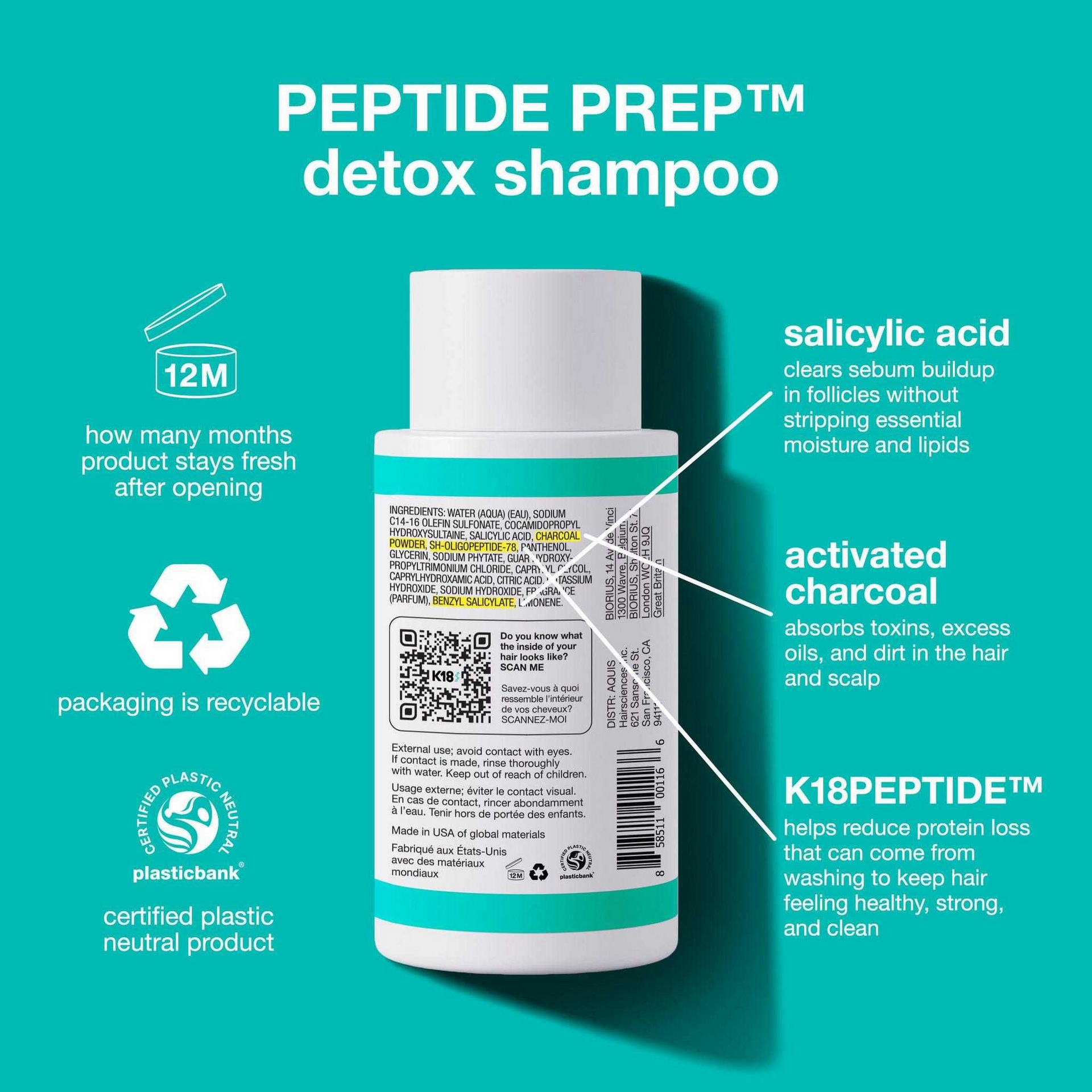 K18 Peptide Prep Detox Shampoo 250ml