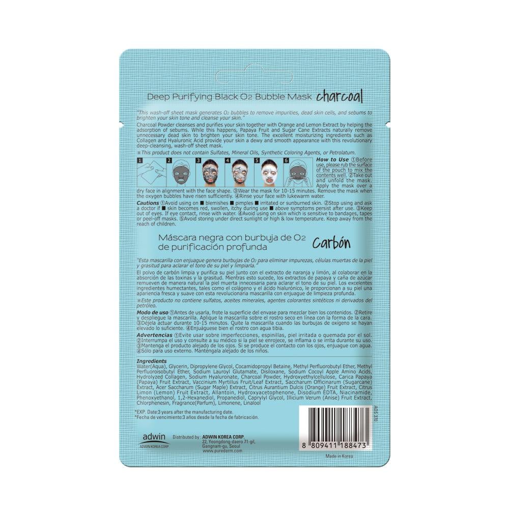 Amirose Purederm Deep Purifying Black O2 Bubble Mask