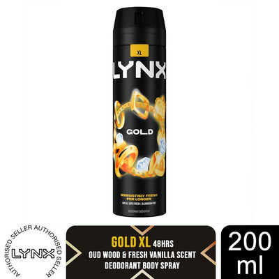 Lynx Gold Oud Wood And Dark Vanilla Deodorant Bodyspray 150ml